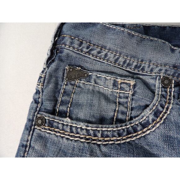 Silver Jeans Mens Gordie 34/30 Thick Stitch Y2K Denim Casual Rockabilly Bootcut - Picture 12 of 16
